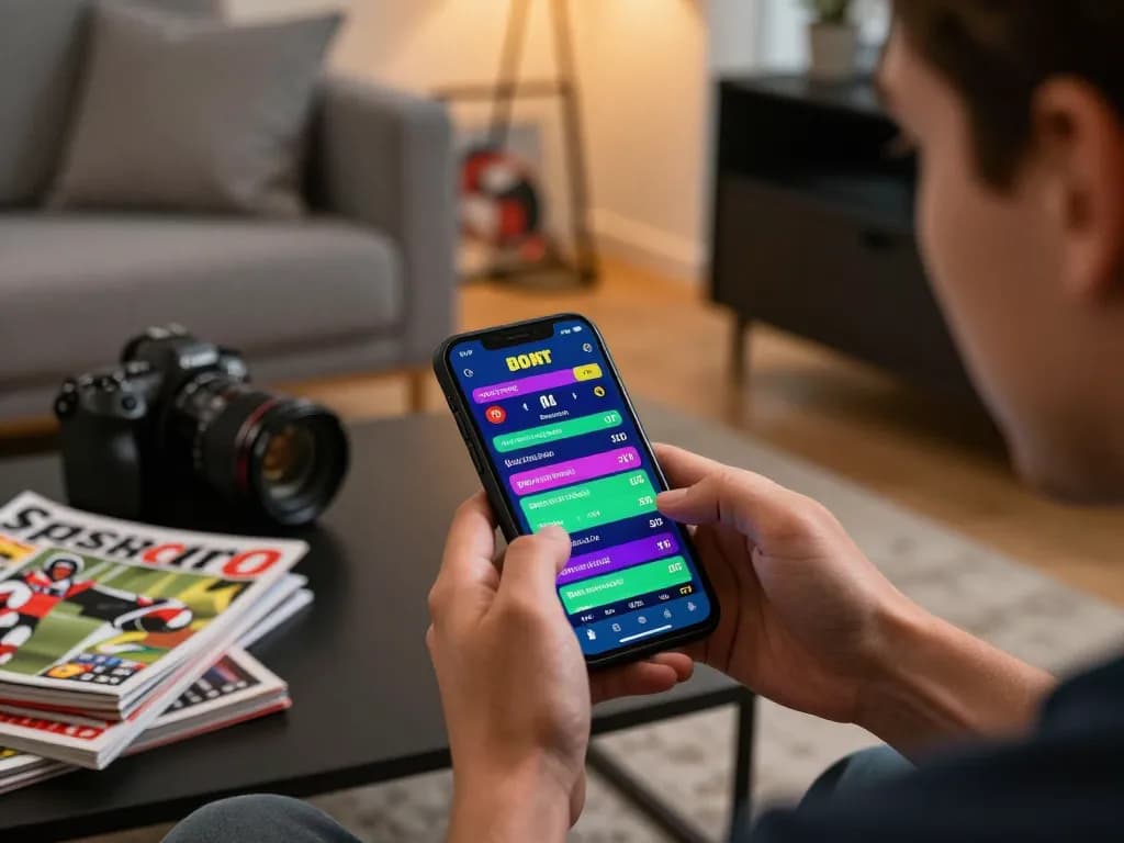 Engaged user betting on sports via nk88 com mobile app, showcasing vibrant betting interface