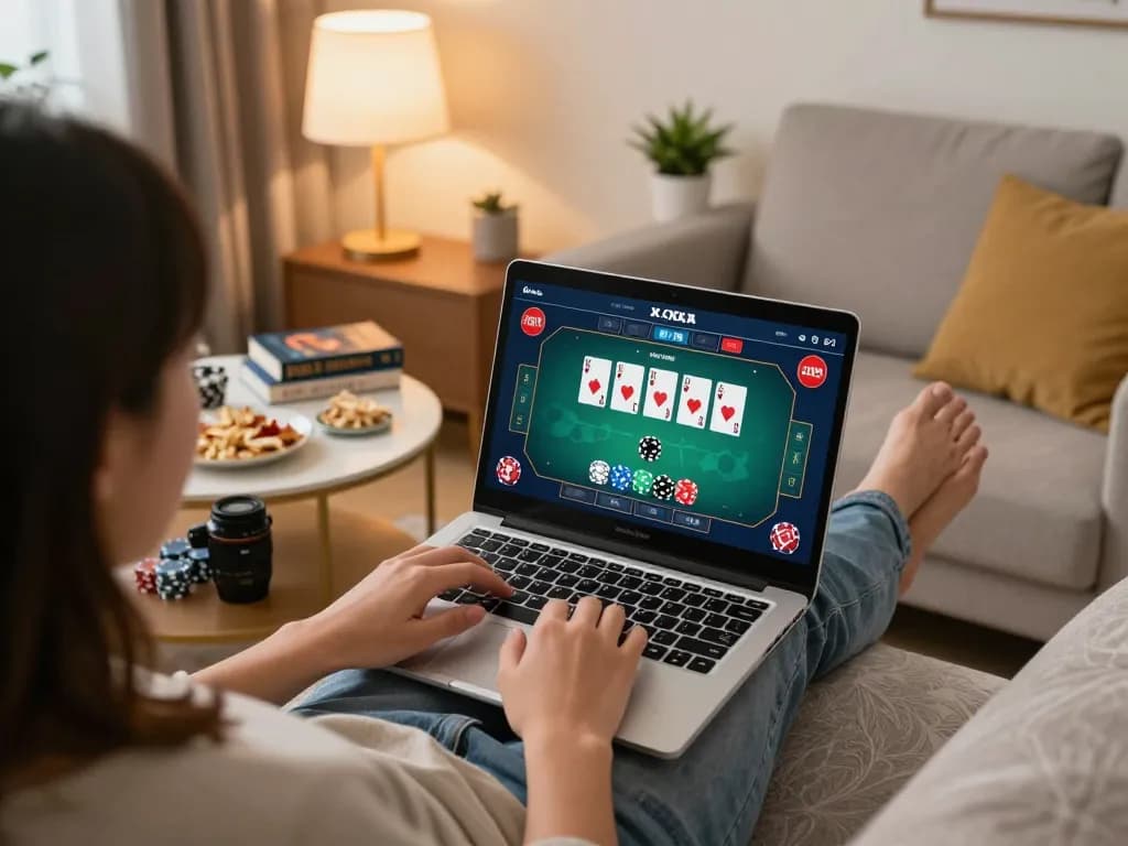 Engaging in online poker strategies at home, gameradar highlights responsible gambling.