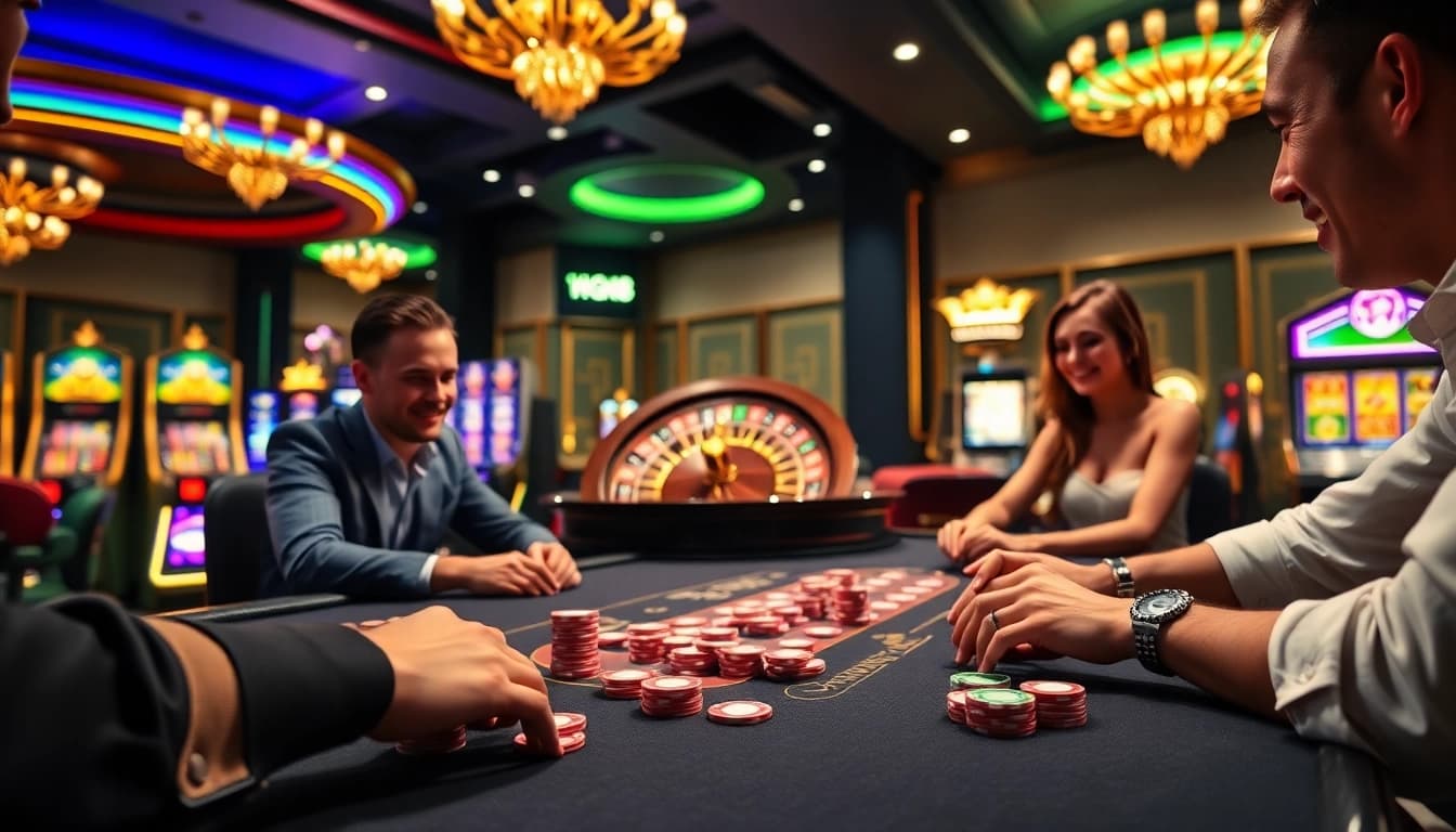 Experience the thrill of betting at https://xx88.nl/ with vibrant casino tables and excited players.