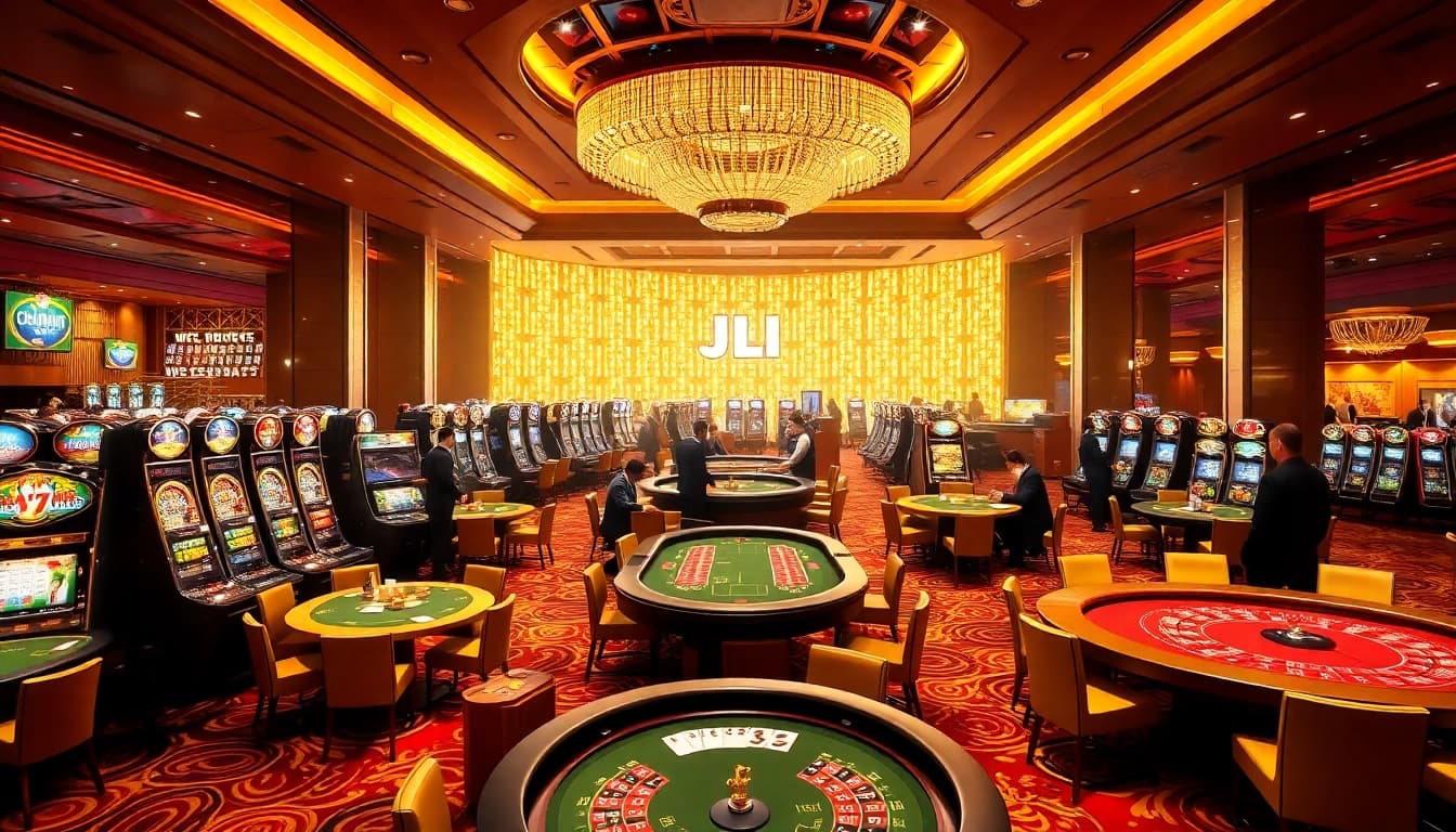 Experience thrilling gaming adventures at JILI casino with vibrant slot machines and luxurious tables.