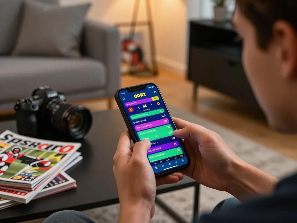 Engaged user betting on sports via nk88 com mobile app, showcasing vibrant betting interface