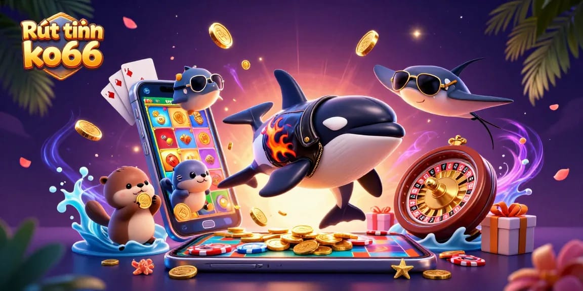 Experience the thrill of Rút tiền ko66 with vibrant casino characters and dazzling game elements.