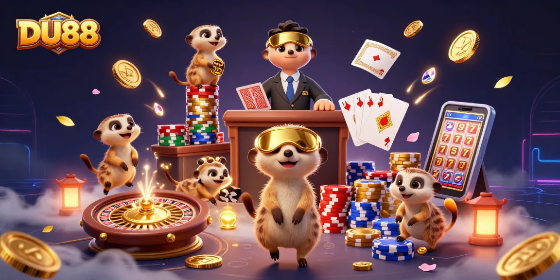 Engage in thrilling gaming action at DU88 with meerkats running an elaborate casino.
