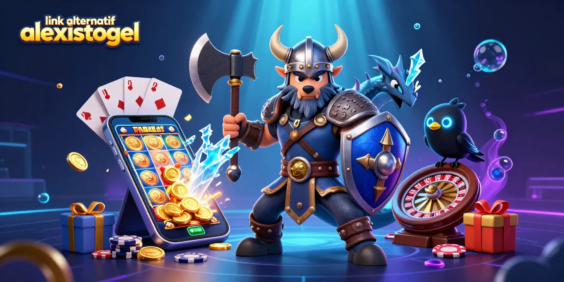 Experience the thrill of gaming with link alternatif alexistogel showcasing Viking and dragon characters amidst colorful casino elements.
