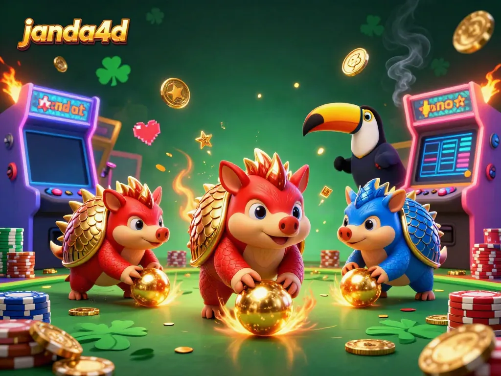 Gim taruhan online janda4d dengan pangolin dan elemen kasino yang menarik.