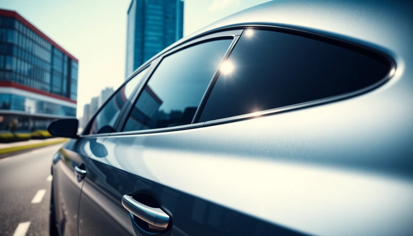 Enhance your view with professional auto window tint near me showcased on a sleek car.