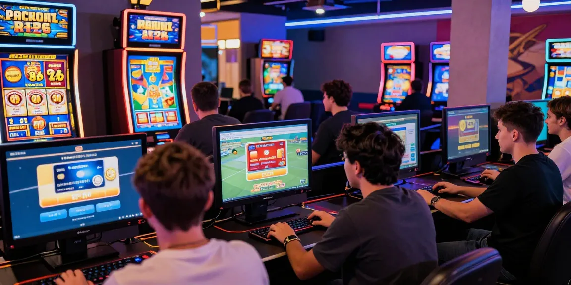Exciting environment showcasing credit card casinos UK with diverse players enjoying gaming, vibrant graphics, and promotional banners.