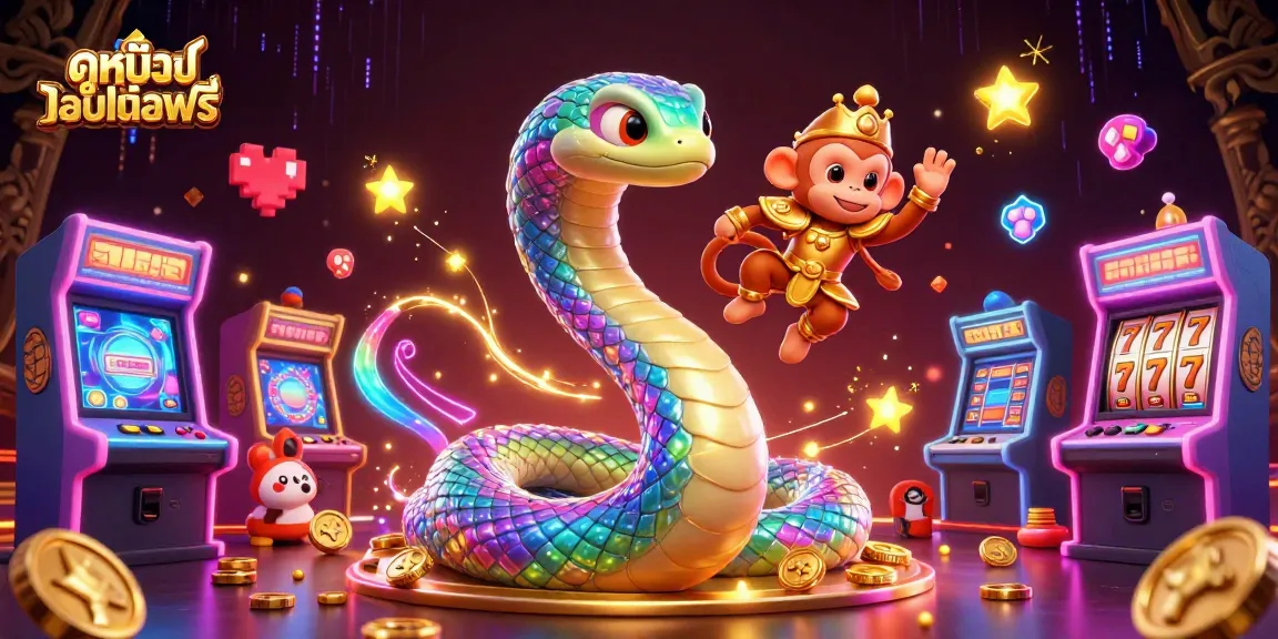 Spin the reels in ดูหนังออนไลน์ฟรี surrounded by vibrant casino elements in a dynamic 3D scene.