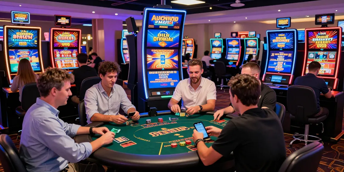 Players enjoying their experience at credit card casinos UK with vibrant gaming stations and engaging ambiance.