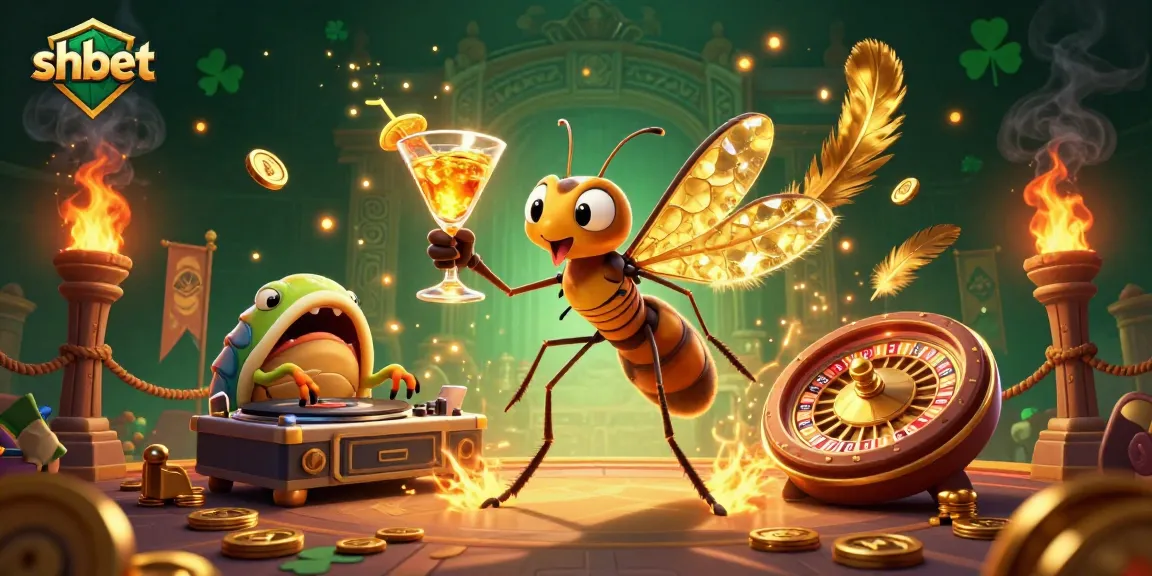 Experience thrilling gameplay at shbet with a lively scene featuring a casino mascot and dynamic elements.
