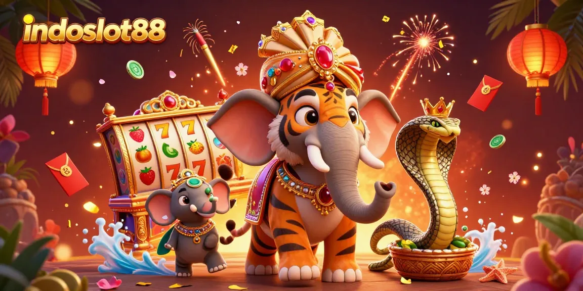 Experience thrilling wins at indoslot88 with vibrant slot reels, lucky symbols, and captivating characters.