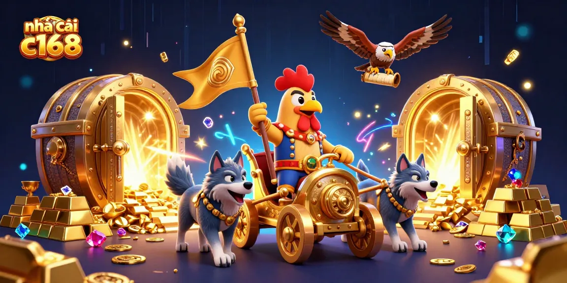 Engage with nhà cái c168 in a vibrant 3D gaming world, filled with treasures and excitement.