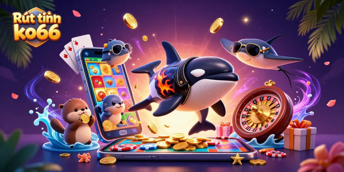 Experience the thrill of Rút tiền ko66 with vibrant casino characters and dazzling game elements.