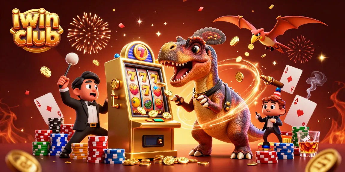 Experience iwin club's jackpots with thrilling moments of cartoon dinosaurs in action.