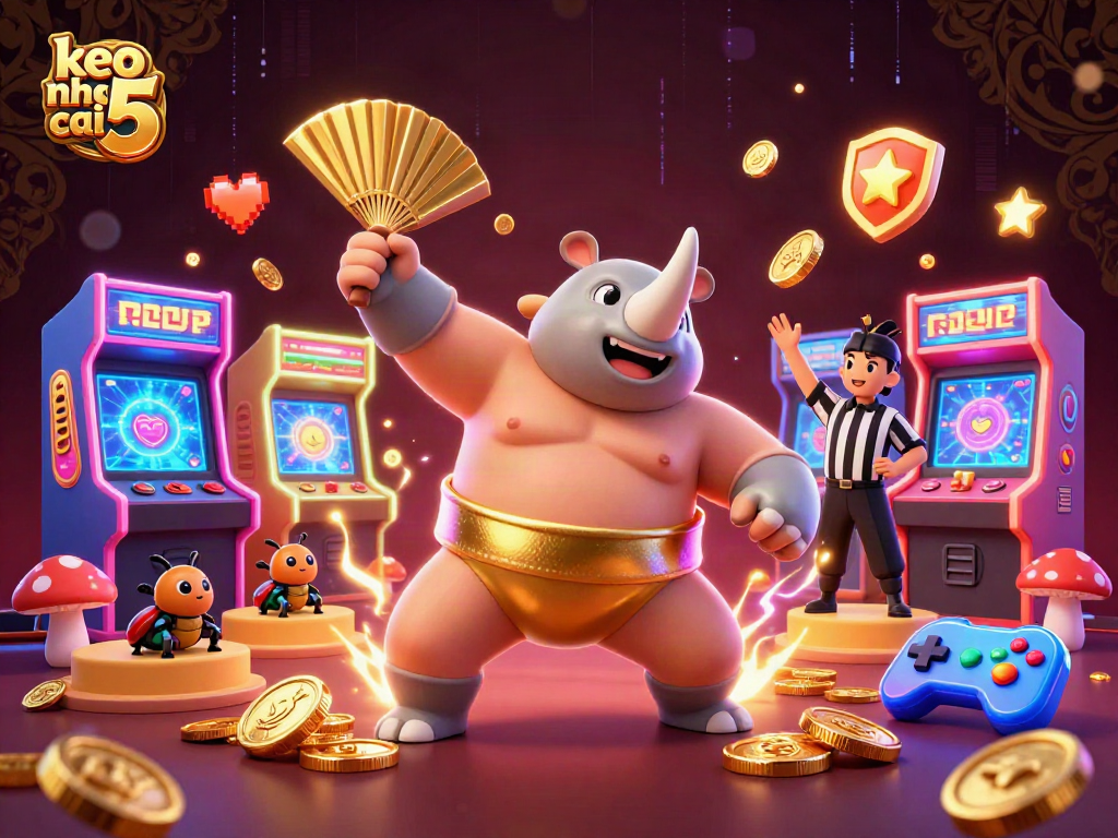 Experience keo nha cai 5 through an animated scene with dynamic gaming elements and engaging characters.