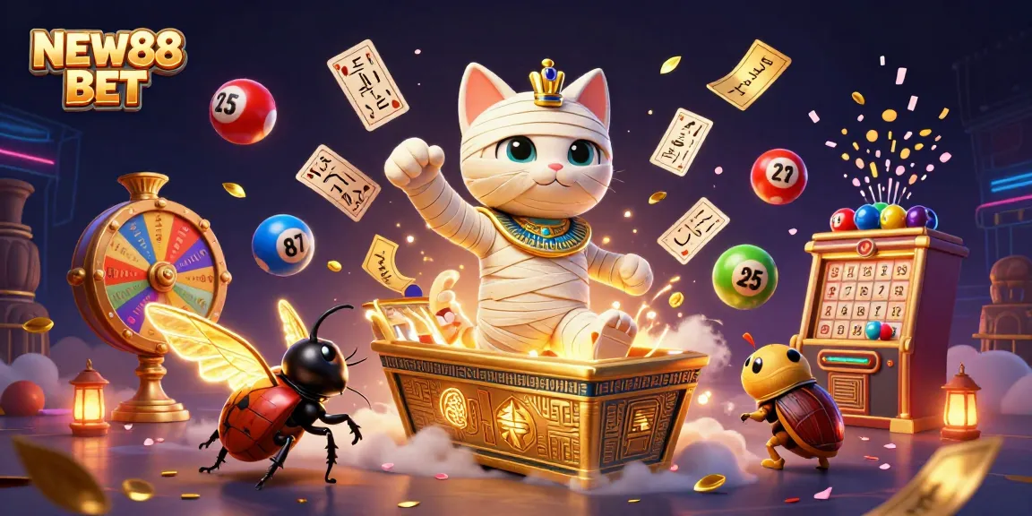 Win big with NEW88 BET in this vibrant and dynamic pyramid casino scene!