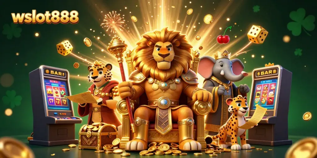 Gulung wslot888 dan menangkan jackpot luar biasa dalam ilustrasi 3D menawan.