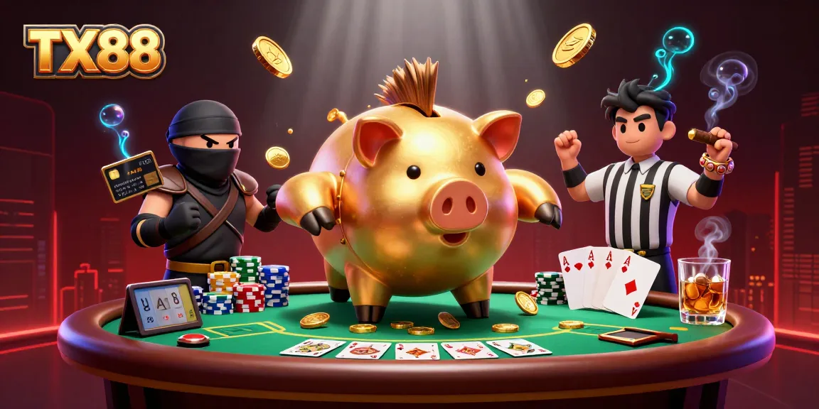 Join the TX88 gaming revolution with vibrant characters and a thrilling casino atmosphere.