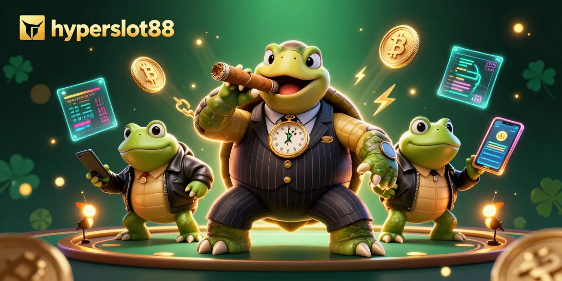 Enhance your wins with hyperslot88 in a vibrant 3D casino scene featuring dynamic characters and cryptocurrency.