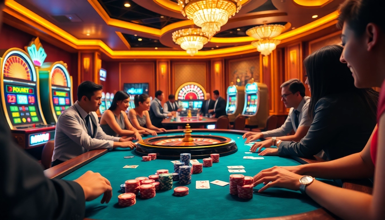 Casino players engaging with high-stakes games on https://mm88.nl/ showcasing excitement and thrill.