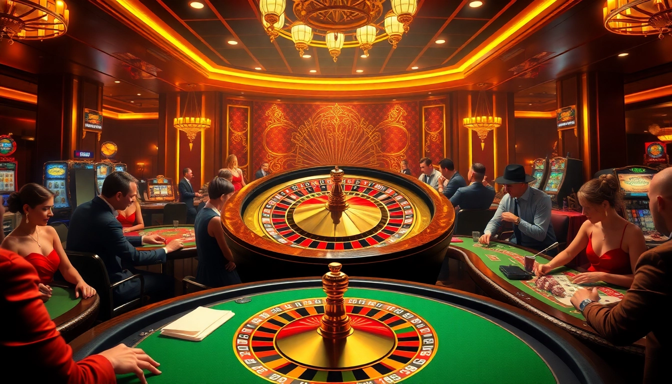 Experience the excitement of winning at 622BET with a luxurious casino scene filled with roulette and poker.