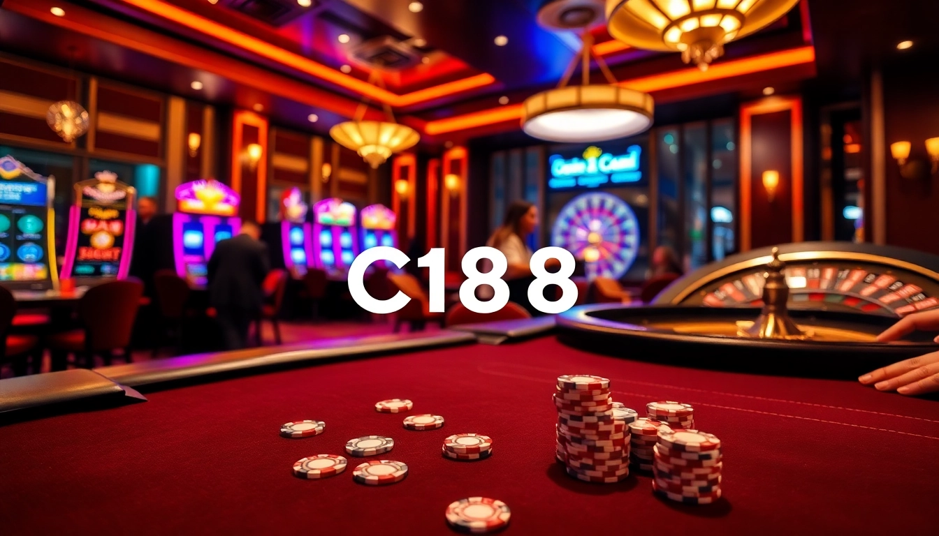 C168.com showcases a luxurious casino scene with players engaged at poker tables, enhancing online gambling excitement.
