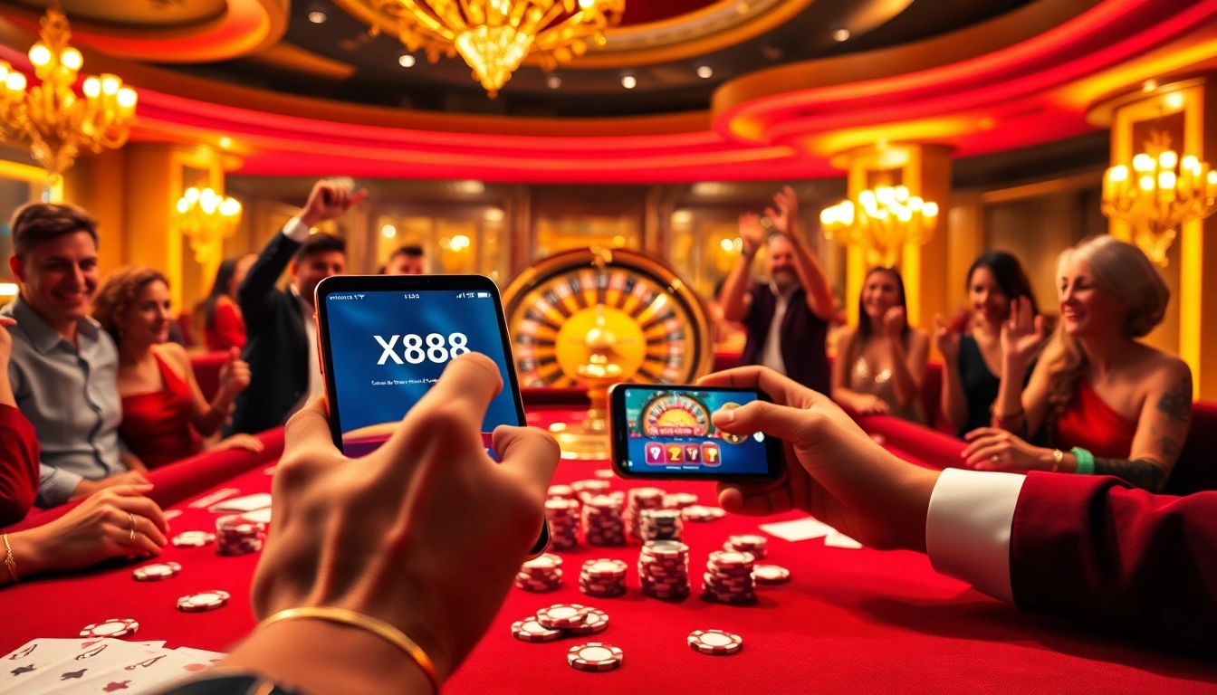 Engaging gamblers at a luxury table focused on xx88's exciting betting options.