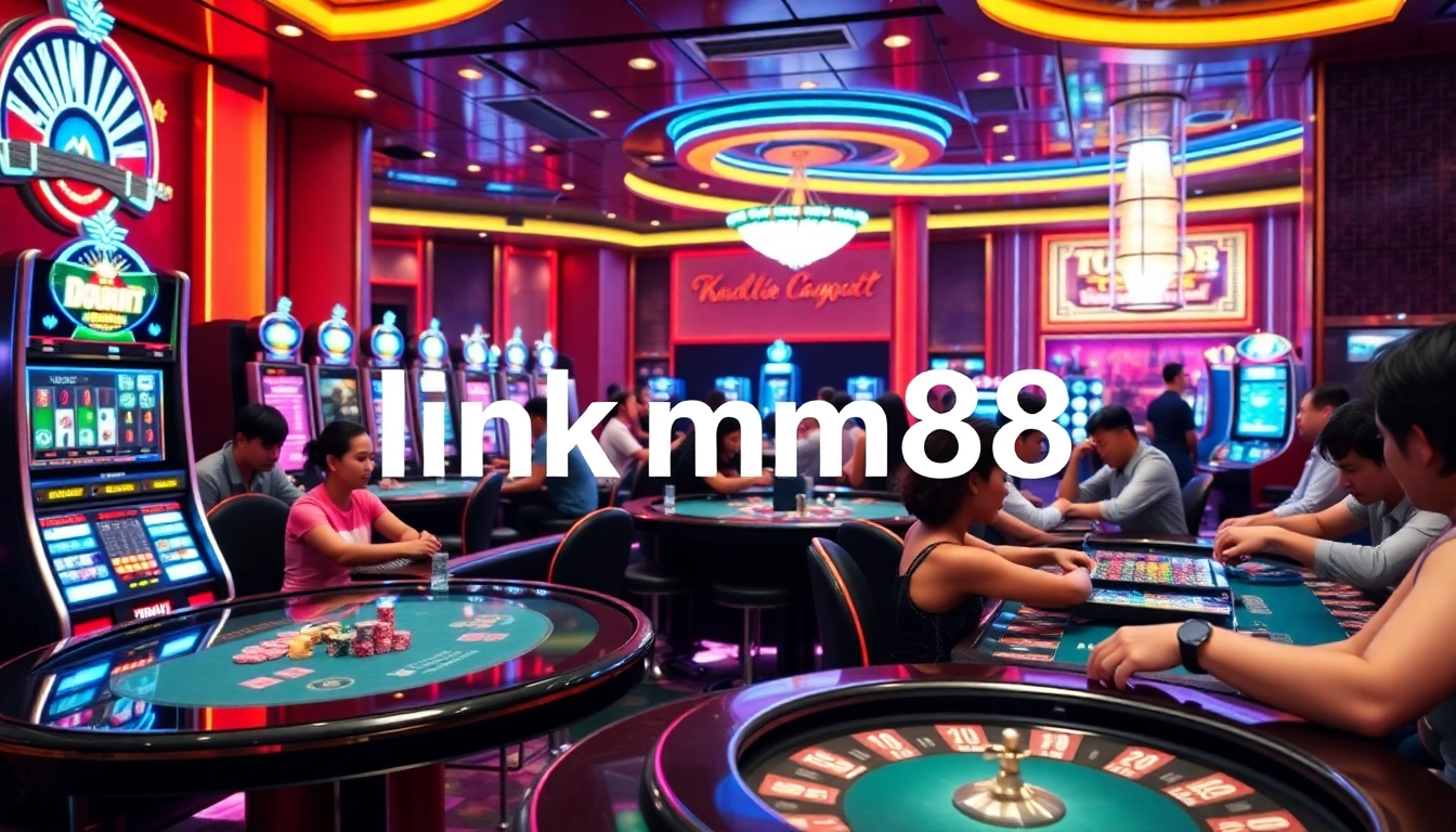 Experience the excitement of online gambling with link mm88 on sleek casino tables and vibrant slot machines.