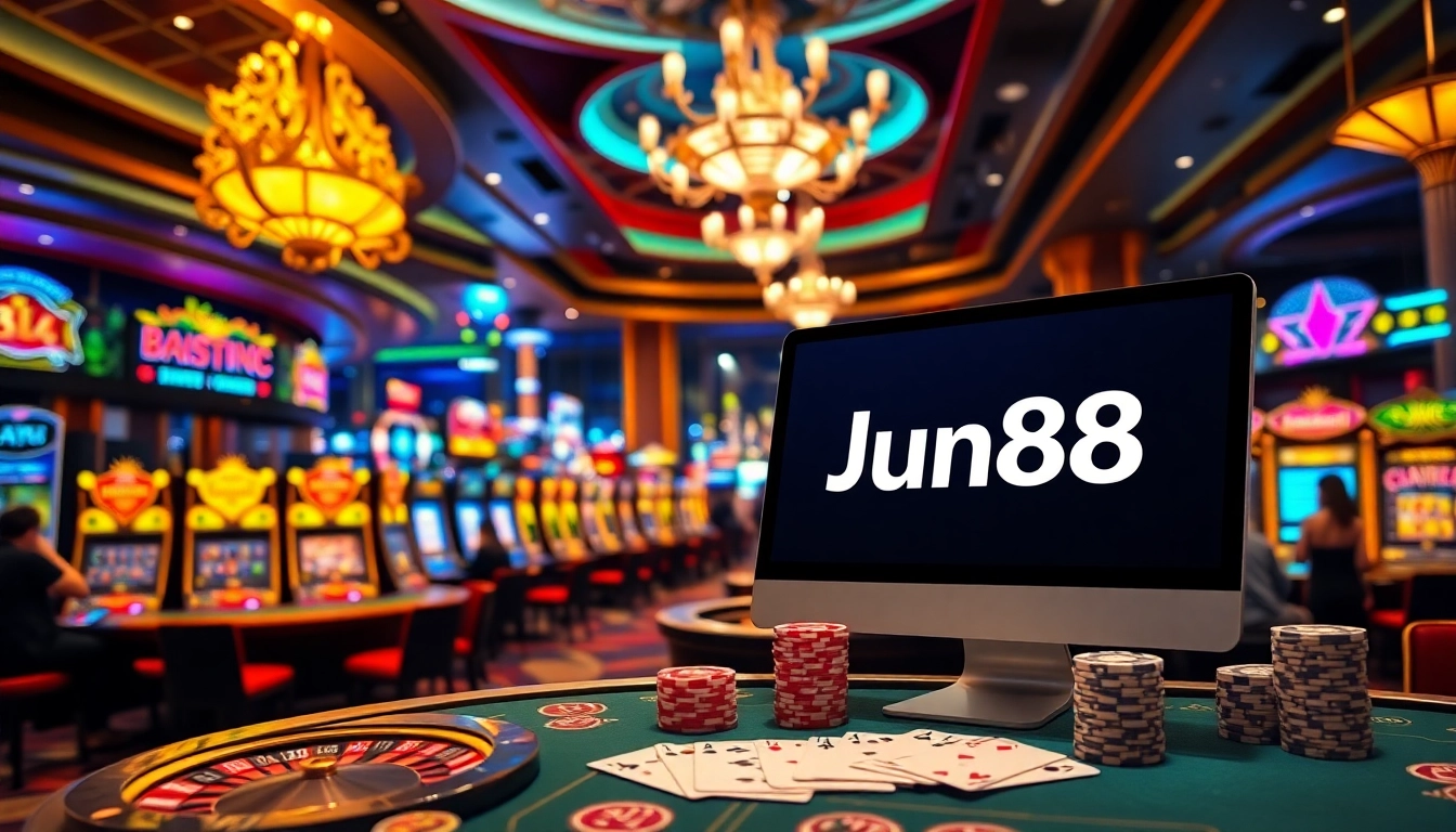 Experience the thrill of gambling with the Link vào Jun88 interface showcasing exciting casino games and vibrant atmospheres.