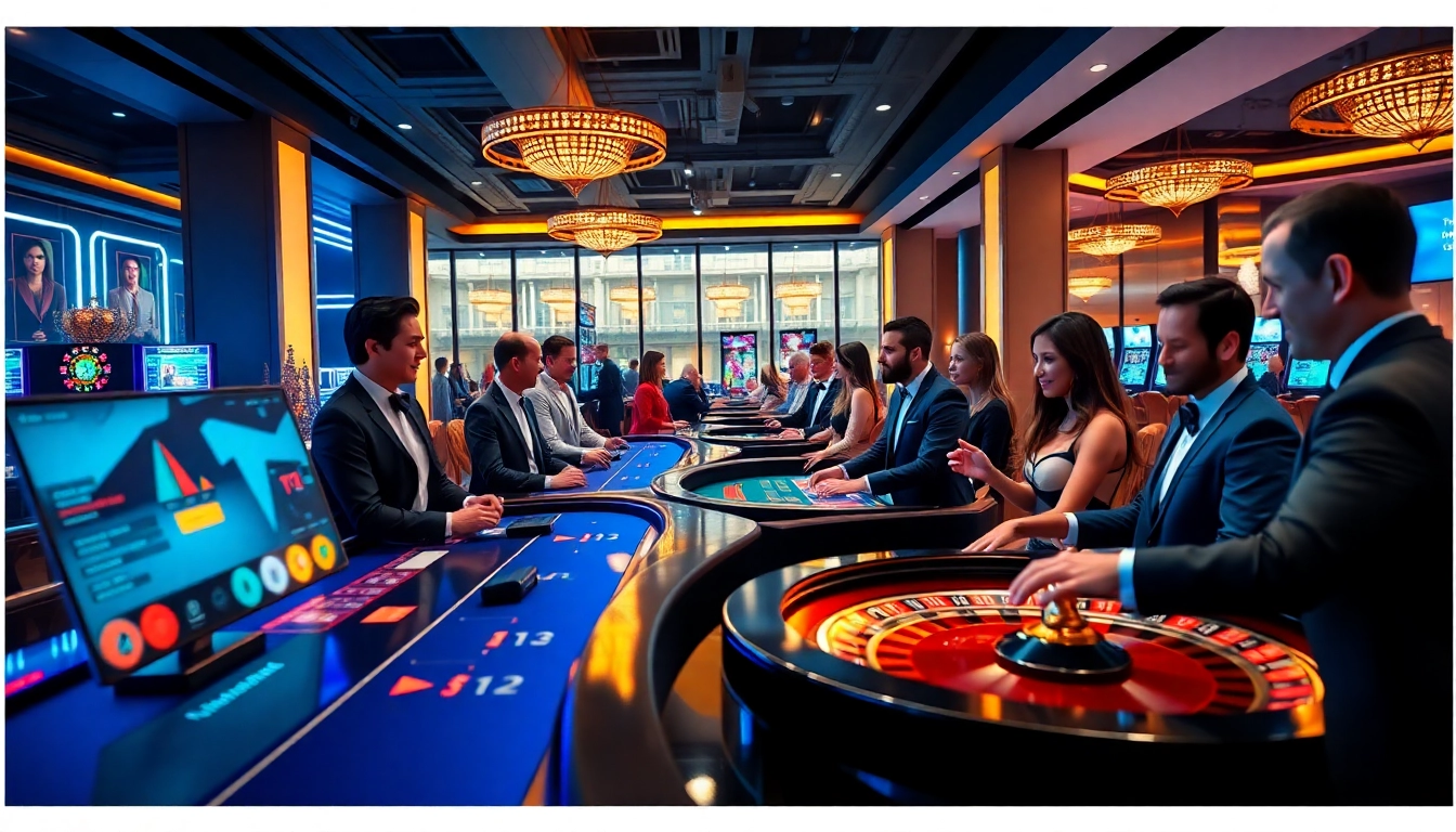 에볼루션 카지노에서 고급스러운 카지노 게임에 참여하는 플레이어들 모습