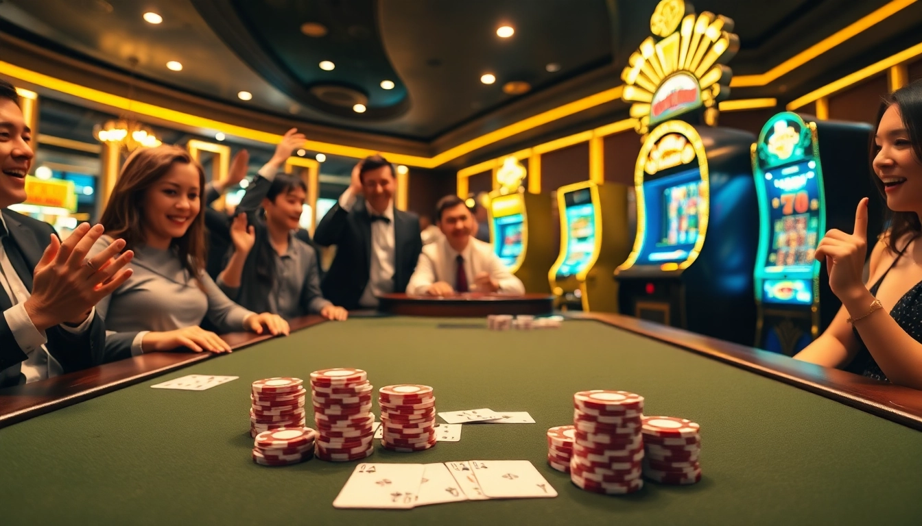 Người chơi tận hưởng những trò chơi casino thú vị tại 24kclub, thể hiện sự phấn khích và đẳng cấp trong cá cược.