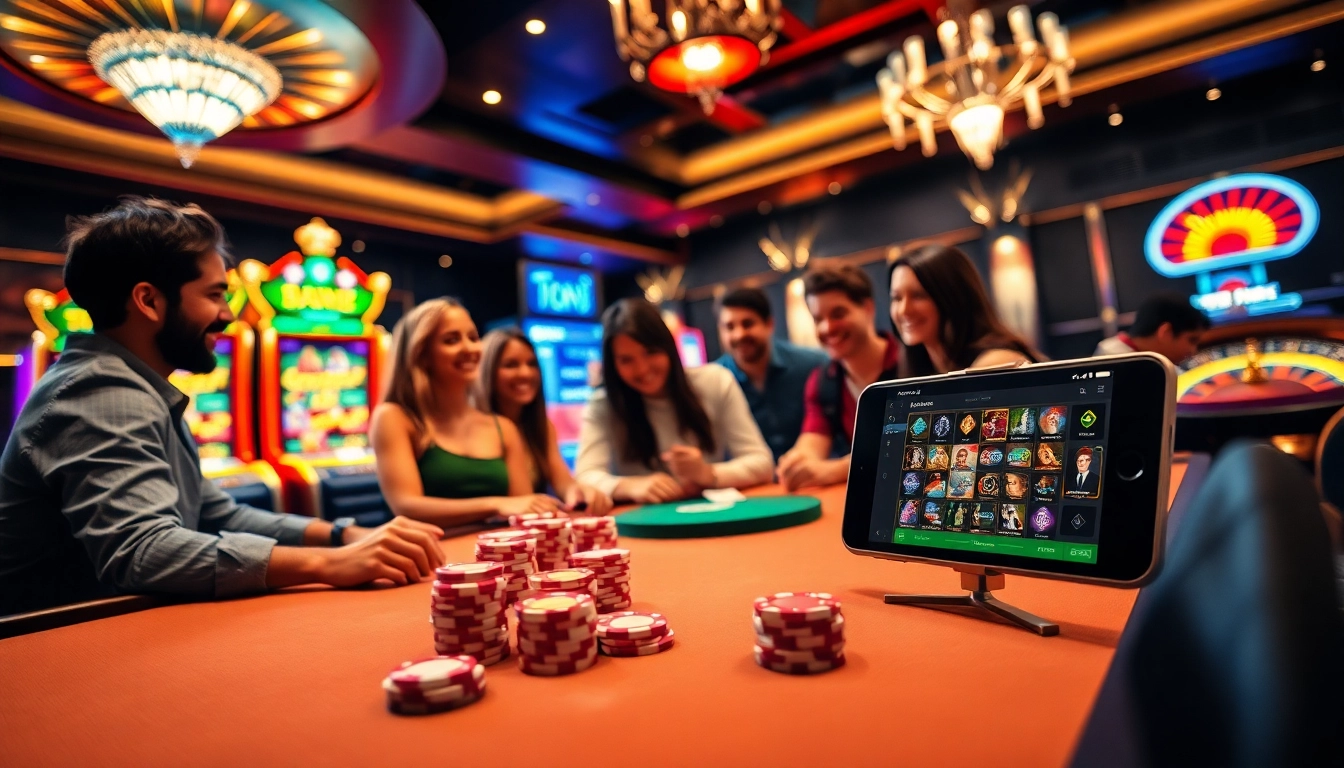 An engaged player utilizing bk8thai ทางเข้า at a vibrant casino table, surrounded by excitement and rich decor.