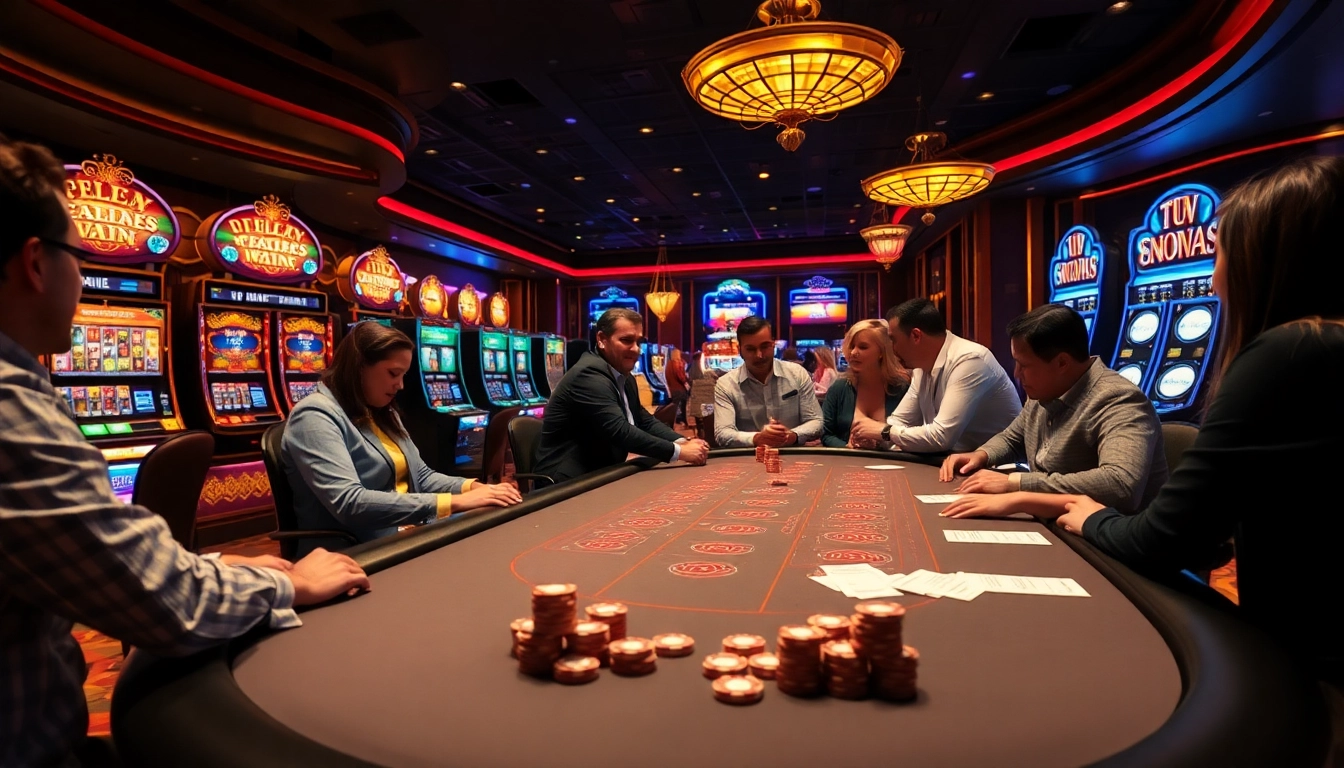 sunwin players enjoy an exciting poker game at a luxurious casino table